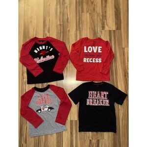 Valentine Boys Sz 5 Shirt Lot Valentines Day Heart Love‎ Carters Jumping Beans